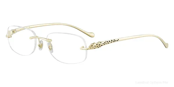Alternative Lunettes de vue Cartier CT0058O 001 52 - Gold Panthère De Cartier Cartier - Fès Maroc
