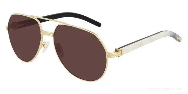 Lunettes de soleil Cartier CT0272S 003 60 - Gold/White Première De Cartier - نضاضر شمس Cartier Lamtioui Optique فاس