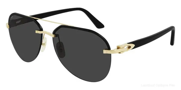 Lunettes de soleil Cartier CT0275S 001 61 - Gold/Black Signature C de Cartier Lunettes de soleil - Opticien-optométriste Lamtioui Fès Maroc