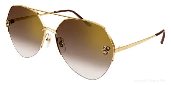 Lunettes de soleil Cartier CT0355S 002 64 - Gold Panthère De Cartier - نضاضر شمس Cartier Lamtioui Optique فاس