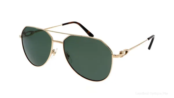 Lunettes de soleil Cartier CT0364S 002 59 - Gold C Décor authentique Cartier - Lunettes de soleil Fès Lamtioui Optique