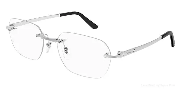 Lunettes de vue Cartier CT0407O 002 57 - Silver Santos De Cartier - نظارات طبية Lamtioui Fès فاس المغرب