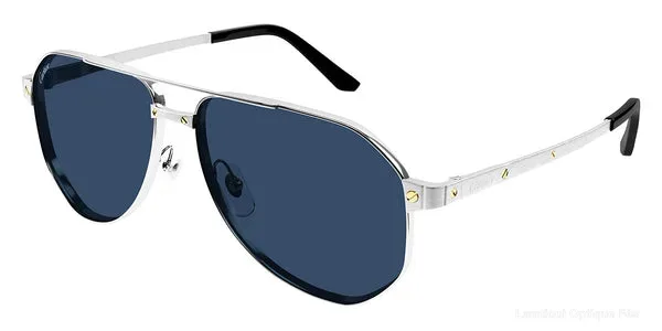 Lunettes de soleil Cartier CT0461S 002 60 - Silver Santos de Cartier authentique Cartier - Lunettes de soleil Fès Lamtioui Optique