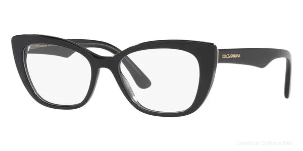 Lunettes de vue Dolce & Gabbana DG3360 3246 52 - Black/Transparent Gray نضارات طبية Dolce & Gabbana - Opticien-optométriste فاس