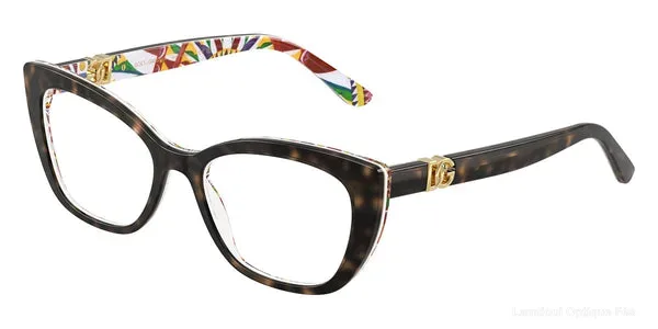 Lunettes de vue Dolce & Gabbana DG3398 3217 54 - Havana on White Barrow authentique Dolce & Gabbana - Lunettes de vue Fès Lamtioui Optique