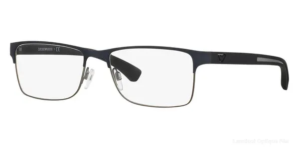 Lunettes de vue Emporio Armani EA1052 3155 55 - Rubber Blue & Gunmetal authentique Emporio Armani - Lunettes de vue Fès Lamtioui Optique