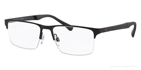 Lunettes de vue Emporio Armani EA1110D 3175 55 - Rubber Black and Aluminium Black authentique Emporio Armani - Lunettes de vue Fès Lamtioui Optique