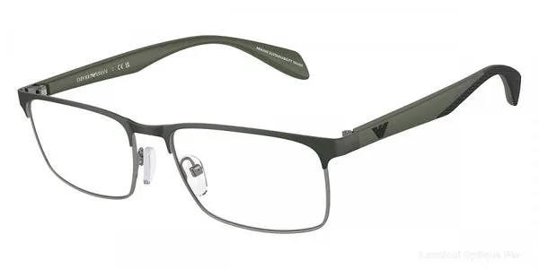 Lunettes de vue Emporio Armani EA1149 3367 56 - Matte Gunmetal/Green/Black Rubber - نظارات طبية Lamtioui Fès فاس المغرب