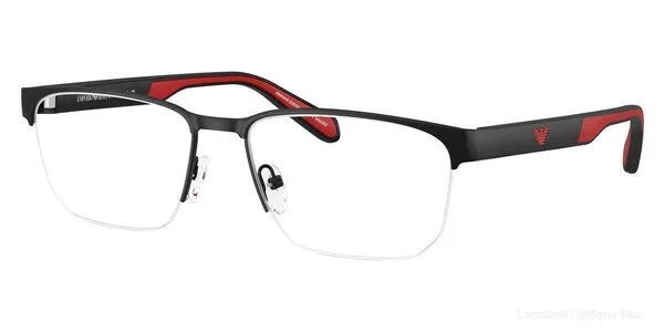 Lunettes de vue Emporio Armani EA1162 3085 56 - Matte Black/Rubber Red - نظارات طبية Lamtioui Fès فاس المغرب