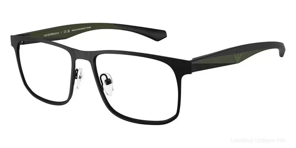 Lunettes de vue Emporio Armani EA1163 3001 55 - Matte Black/Green Rubber Default Title Fès Maroc