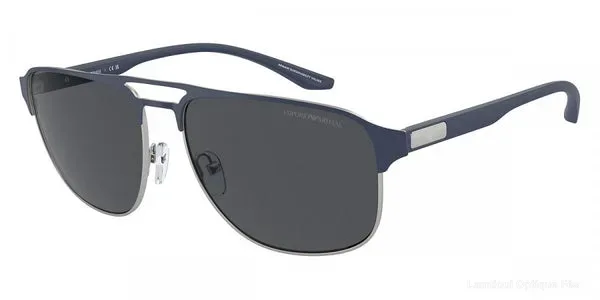 Lunettes de soleil Emporio Armani EA2144 336887 60 - Matte Silver/Bluette - Emporio Armani نظارات شمسية فاس Lamtioui