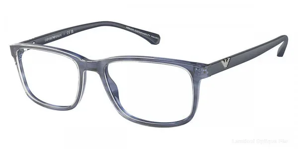 Lunettes de vue Emporio Armani EA3098 6054 53 - Shiny Striped Blue - نضارات طبية Emporio Armani Lamtioui Optique فاس