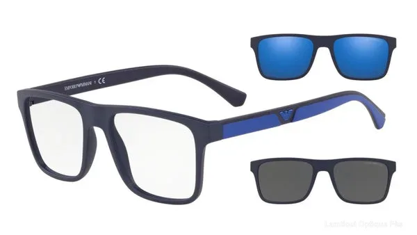 Lunettes de vue Emporio Armani CLIP-ON - EA4115 57591W 54 - Matte Dark Blue - Lamtioui Optique Fès