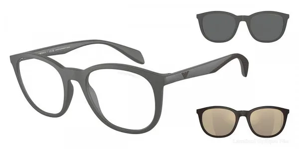 Lunettes de vue Emporio Armani CLIP-ON - EA4211 51261W 52 - Matte Gray/Rubber Brown - نظارات طبية Lamtioui Fès فاس المغرب