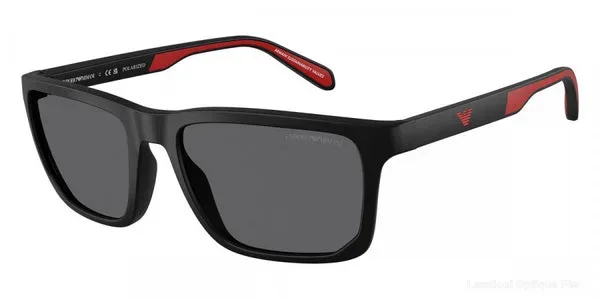 Lunettes de soleil Emporio Armani EA4219 5001T3 57 - Matte Black/Rubber Red Lunettes de soleil - Opticien-optométriste Lamtioui Fès Maroc