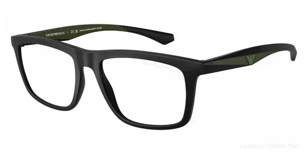 Lunettes de vue Emporio Armani EA4235 50011W - Matte Black/Green Rubber authentique Emporio Armani - Lunettes de vue Fès Lamtioui Optique