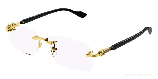 Lunettes de vue Gucci GG1221O 001 56 - GOLD/BLACK Lunettes de vue - Opticien-optométriste Lamtioui Fès Maroc