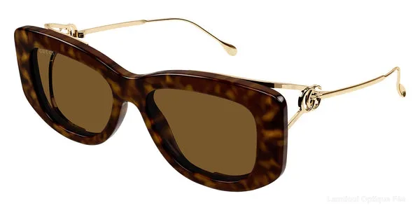 Lunettes de soleil Gucci GG1566S 002 55 - HAVANA/GOLD - نضاضر شمس Gucci Lamtioui Optique فاس
