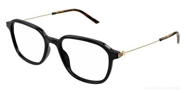 Lunettes de vue Gucci GG1576O 001 52 - BLACK/GOLD authentique Gucci - Lunettes de vue Fès Lamtioui Optique