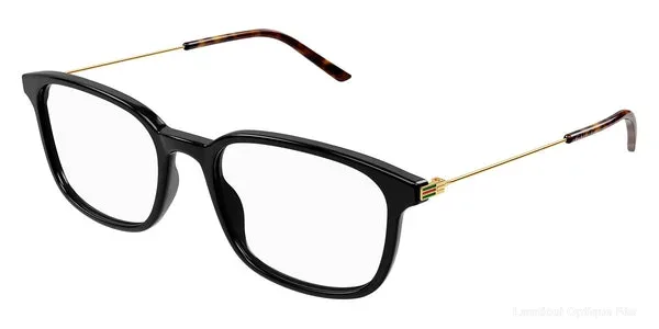 Lunettes de vue Gucci GG1577O 005 54 - BLACK/GOLD - Lamtioui Optique Fès