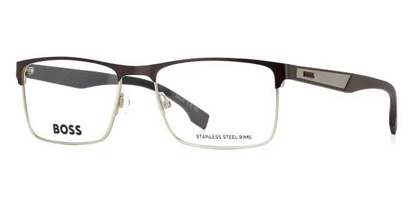 Lunettes de vue Hugo Boss 1829 Satin Brown And Silver - نظارات طبية Lamtioui Fès فاس المغرب