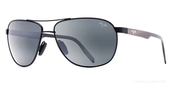 Lunettes de soleil Maui Jim CASTLES 728-2M 61 - Matte Black - Maui Jim نظارات شمسية فاس Lamtioui