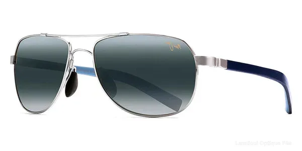 Lunettes de soleil Maui Jim GUARDRAILS 327-17 58 - Silver with Blue and Light Blue - نظارات شمسية Lamtioui Fès فاس المغرب