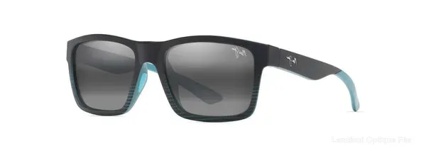 Lunettes de soleil Maui Jim 897 02 GREY THE FLATS BLACK TEAL STRIPES & TIPS نضاضر شمس Maui Jim - Opticien-optométriste فاس