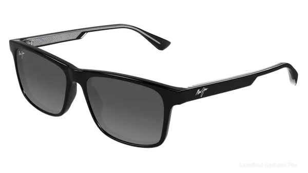 Lunettes de soleil Maui Jim MJ0587S-001/GS587-02 GREY OKINA SHINY BLACK نضاضر شمس Maui Jim - Opticien-optométriste فاس