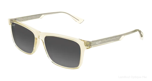 Lunettes de soleil Maui Jim MJ0587S-003/GS587-21 GREY OKINA SHINY TRANS LIGHT YELLOW - Lamtioui Optique Fès