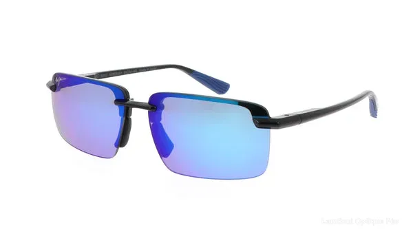 Lunettes de soleil Maui Jim B656 02 BLUE HAWAII LAUMIMA AF BLACK W/ YELLOW Default Title Fès Maroc