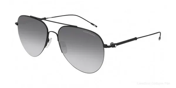 Lunettes de soleil Montblanc MB0037S 003 59 - Silver/Black Lunettes de soleil - Opticien-optométriste Lamtioui Fès Maroc
