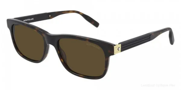 Lunettes de soleil Montblanc MB0163S 002 56 - Havana authentique Montblanc - Lunettes de soleil Fès Lamtioui Optique