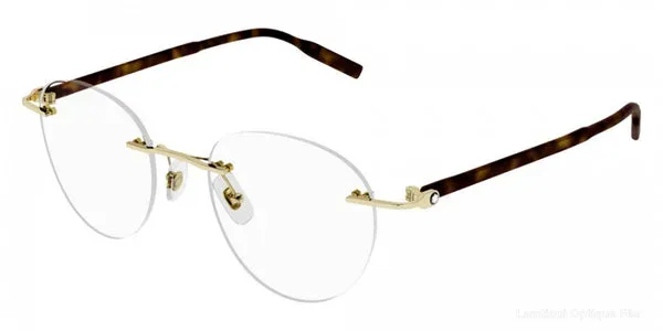 Lunettes de vue Montblanc MB0224O 002 49 - Gold/Havana Default Title Fès Maroc