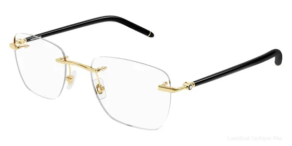 Lunettes de vue Montblanc MB0274O 001 53 - Gold/Black نضارات طبية Montblanc - Opticien-optométriste فاس
