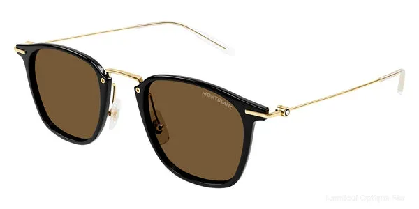 Lunettes de soleil Montblanc MB0295S 001 49 - Black/Gold authentique Montblanc - Lunettes de soleil Fès Lamtioui Optique