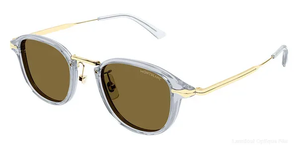 Lunettes de soleil Montblanc MB0336S 003 48 - Gray/Gold نضاضر شمس Montblanc - Opticien-optométriste فاس