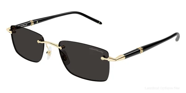Lunettes de soleil Montblanc MB0344S 001 54 - Gold/Black - Montblanc نظارات شمسية فاس Lamtioui