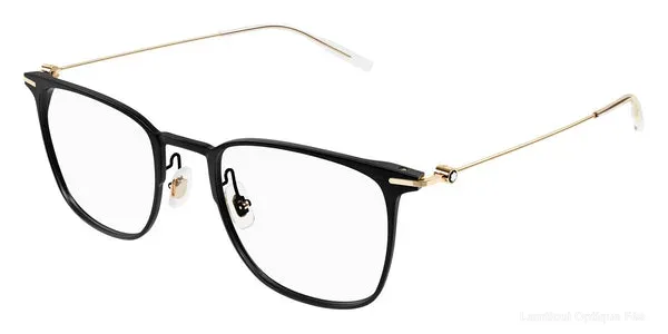 Lunettes de vue Montblanc MB0356O 001 51 - Black/Gold - Montblanc نظارات طبية فاس Lamtioui