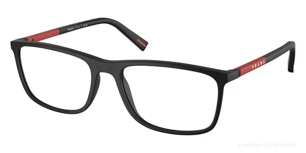 Lunettes de vue Prada Linea Rossa PS 03QV DG01O1 57 - Black Rubbered - Lamtioui Optique Fès