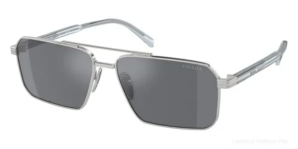 Lunettes de soleil Prada PR A57S 1BC175 - Silver/Transparent Azure Lunettes de soleil - Opticien-optométriste Lamtioui Fès Maroc