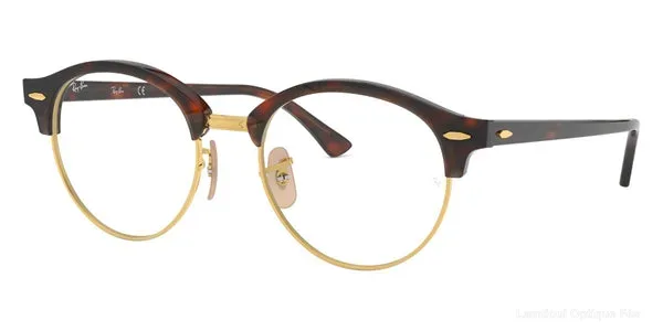 Lunettes de vue Ray-Ban CLUBROUND - RX4246V 2372 49 - Red Havana authentique Ray-Ban - Lunettes de vue Fès Lamtioui Optique
