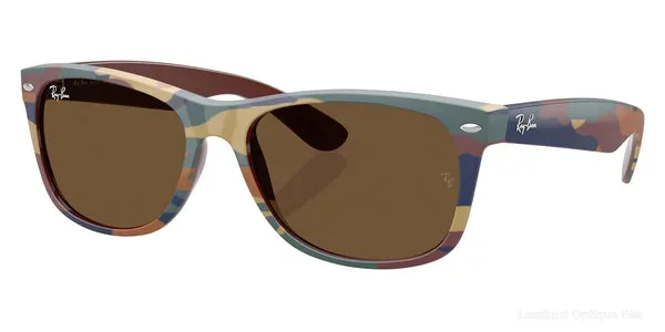 Lunettes de soleil Ray-Ban NEW WAYFARER - RB2132 682533 55 - Brown and Blue Camouflage authentique Ray-Ban - Lunettes de soleil Fès Lamtioui Optique