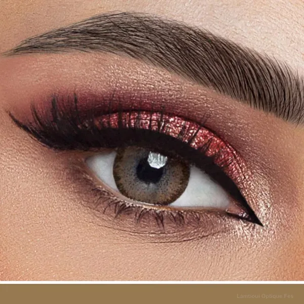 Lentilles de couleur Rosa Belle Colored Lenses (TOFFEE ROSE) - Monthly - Pack of 2 0 Fès Maroc
