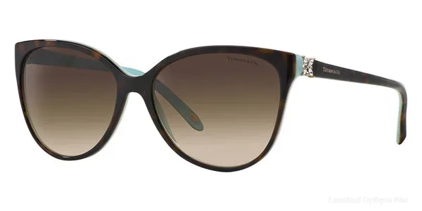 Lunettes de soleil Tiffany TF4089B 81343B 58 - Havana on Tiffany Blue - Lamtioui Optique Fès