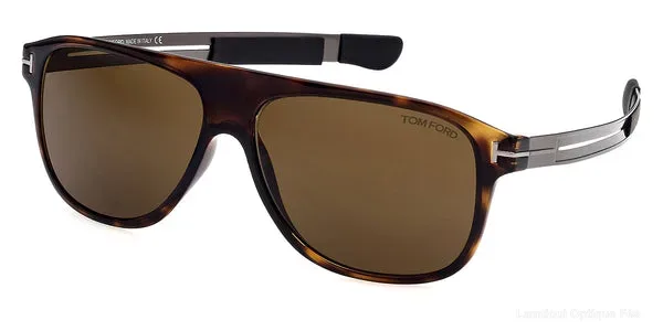 Lunettes de soleil Tom Ford TODD - FT0880 52J 59 - Classic Dark Havana with Shiny Dark Ruthenium - نظارات شمسية Lamtioui Fès فاس المغرب