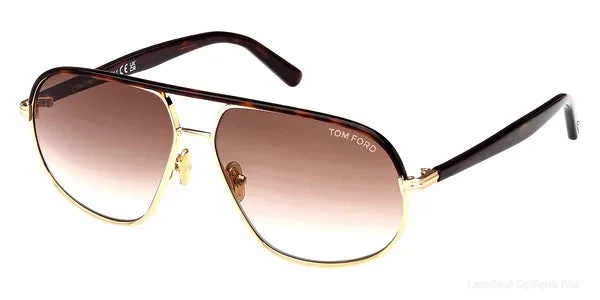 Lunettes de soleil Tom Ford MAXWELL - FT1019 30F 59 - Shiny Deep Gold/Shiny Dark Havana/T Logo - نضاضر شمس Tom Ford Lamtioui Optique فاس