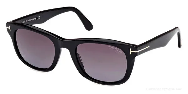 Lunettes de soleil Tom Ford KENDEL - FT1076 01B 54 - Shiny Black/Eco/T Logo authentique Tom Ford - Lunettes de soleil Fès Lamtioui Optique