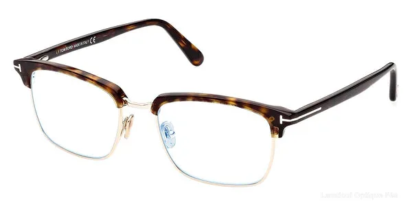 Lunettes de vue Tom Ford FT5801-B 052 54 - Classic Dark Havana/Shiny Rose Gold/T Logo - نظارات طبية Lamtioui Fès فاس المغرب