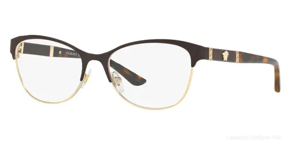 Lunettes de vue Versace VE1233Q 1344 53 - Brown/Pale Gold authentique Versace - Lunettes de vue Fès Lamtioui Optique